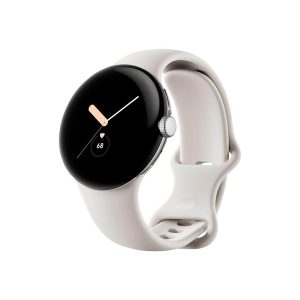 Google Pixel Watch - Polished Silver with Chalk Band