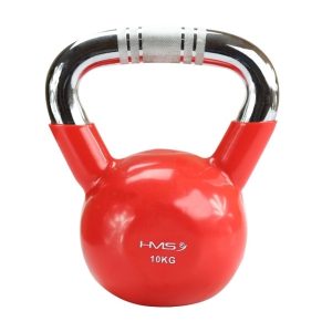 Hms Kettlebell Cast Iron Ktc10 Handle Chrome Knurled Red 10 Kg (17-64-073)