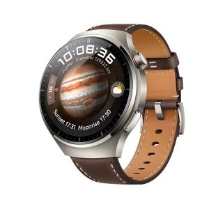 Huawei Watch 4 Pro 48mm Classic - Titanium Case with Dark Brown Leather Strap