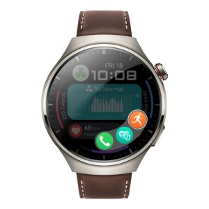 Huawei Watch 4 Pro - Titanium - Smart Ur Med Rem - Læder - Mørkebrun - Håndledsstørrelse: 140-210 Mm - Display 1.5" - 32 Gb - Wi-Fi, Lte, Nfc, Blueto