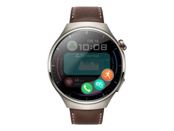 Huawei Watch 4 Pro - Titanium - Smart Ur Med Rem - Læder - Mørkebrun - Håndledsstørrelse: 140-210 Mm - Display 1.5" - 32 Gb - Wi-Fi, Lte, Nfc, Blueto