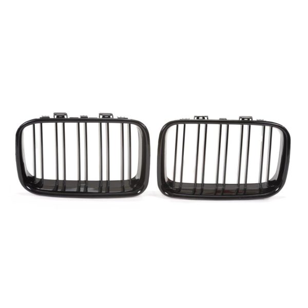 JOM Frontgrill med dobbelt ribbe i blank sort til BMW serie 3 E36 årgang 1990-1996