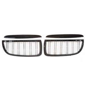 JOM Frontgrill med dobbelt ribbe i blank sort til BMW serie 3 E60 årgang 2005-2008