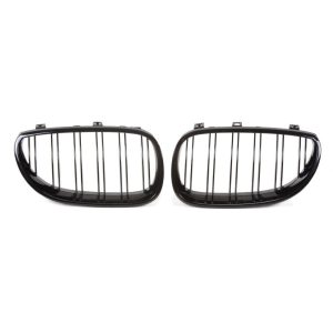 JOM Frontgrill med dobbelt ribbe i blank sort til BMW serie 5 E60 årgang 2003-2010