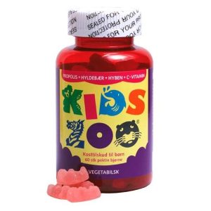 Kids Zoo propolis m/hyld,hyben+c-vit vegetabilsk, 60stk.