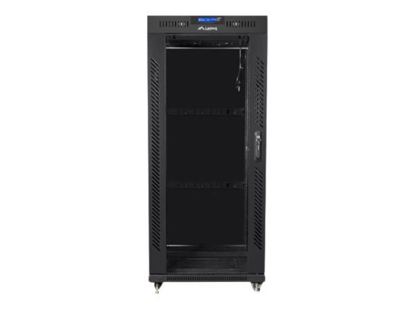 Lanberg - Rack Kabinet - Med 2 Køleblæsere, Display - Sort, Ral 9004 - 27U - 19"