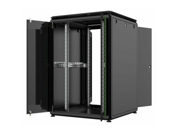 Lanview By Logon Data Line - Rack Kabinet - 800 X 800 Mm, Data Line - Fritstående - Sort, Ral 9005 - 22U - 19"