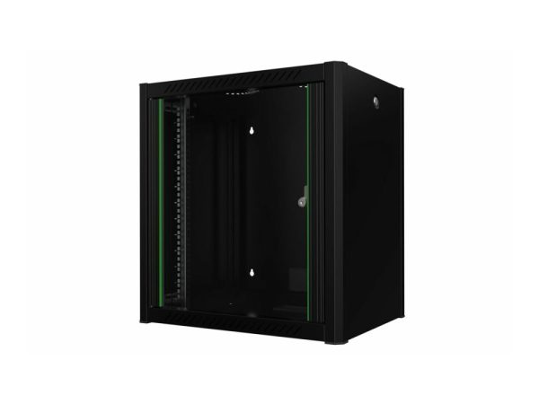 Lanview By Logon - Rack Kabinet - 60 X 45, Pro - Vægmonterbar - Sort, Ral 9005 - 12U - 19"