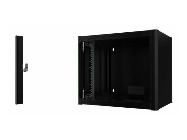 Lanview By Logon - Rack Kabinet - 60 X 45 - Vægmonterbar - Sort, Ral 9005 - 9U - 19"