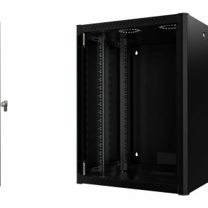 Lanview By Logon - Rack Kabinet - 60 X 56, Pro - Vægmonterbar - Sort, Ral 9005 - 16U - 19"