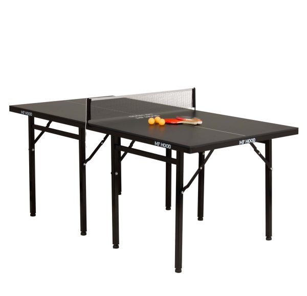 MIDI bordtennisbord Black Line - FRI FRAGT - Med 2 bat og 3 bolde - 182cm (L) x 91cm (B) x 75 cm(H)