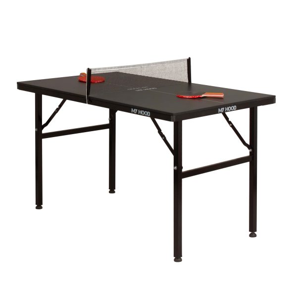 MINI bordtennisbord Black Line - FRI FRAGT - 2 bat medfølger - 125cm (L) x 76cm (B) x 75 cm (H)