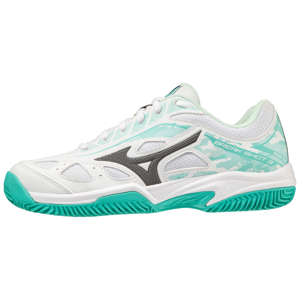 Mizuno Breakshot 3 CC Dame White/Turquoise