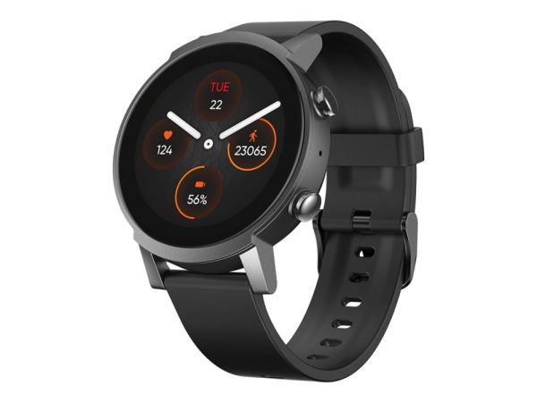 Mobvoi Ticwatch E3 - Pantersort - Smart Ur Med Bånd - Silikonegummi - Sort - Display 1.3" - Farve/Monokrom (Dobbeltlag) - 8 Gb - Wi-Fi, Nfc, Bluetoot