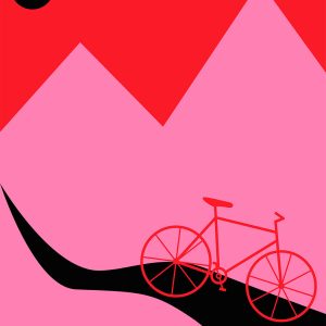 Mountainbike Pink af Justesen Plakater