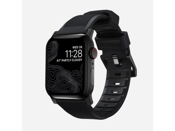 Nomad Nm1a41bn00, Band, Smartwatch, Sort, Apple, Apple Watch Series 7, 6, Se, And All Previous Versions Of Apple Watch, Gummi, Rustfrit Stål