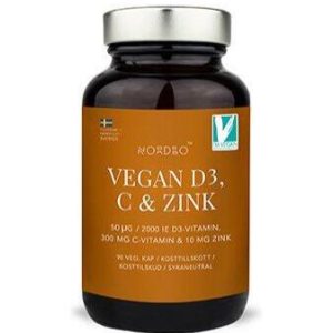 Nordbo Vegan D3, C & Zink, 90kap.