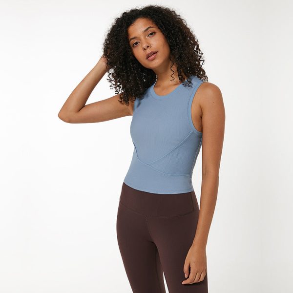 Nordic-wellness Cropped Rib Tank Top - Steel Blue - XL