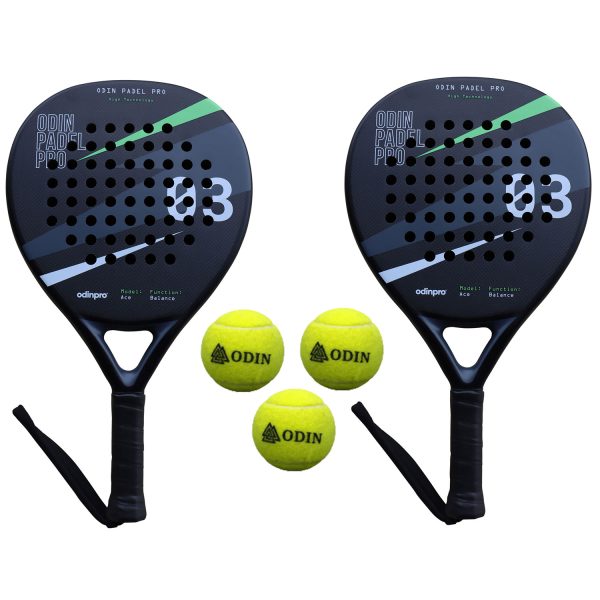 Odin Padel PAKKETILBUD (Odin Padel Ace 3K Advance + Odin Padel Bolde - 3 stk.)