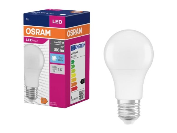 Osram 4099854109799 Led (Rgb)-Lamp Eek F (A - G) E27 Pæreform 8.5 W = 60 W Neutralhvid (Ø X H) 60 Mm X 60 Mm 1 Stk