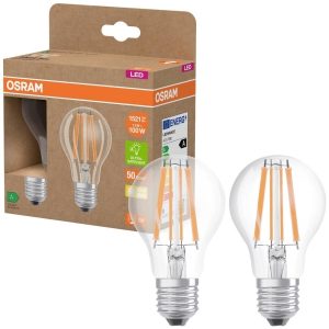 Osram 4099854253706 Led (Rgb)-Lamp Eek A (A - G) E27 Pæreform 7.2 W = 100 W Varmhvid (Ø X H) 60 Mm X 60 Mm 2 Stk