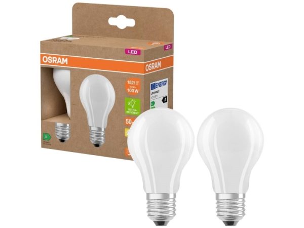 Osram 4099854253775 Led (Rgb)-Lamp Eek A (A - G) E27 Pæreform 7.2 W = 100 W Varmhvid (Ø X H) 60 Mm X 60 Mm 2 Stk