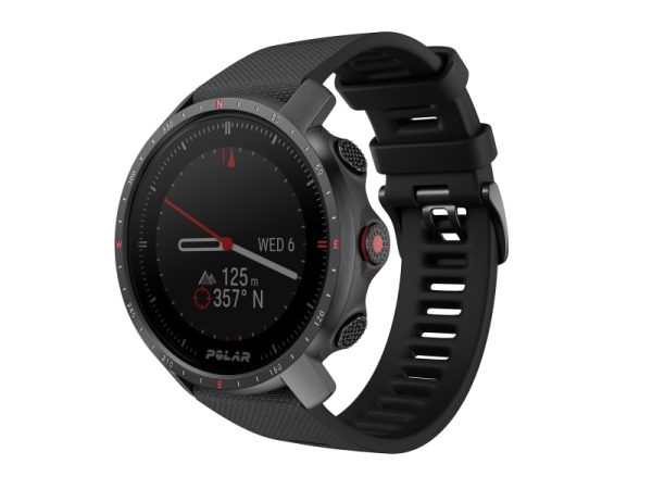 Polar Grit X Pro - Titan - Sportsur Med Bånd - Perforeret Læder - Grå - Båndstørrelse: M/L - Display 1.2" - Bluetooth - 41 G