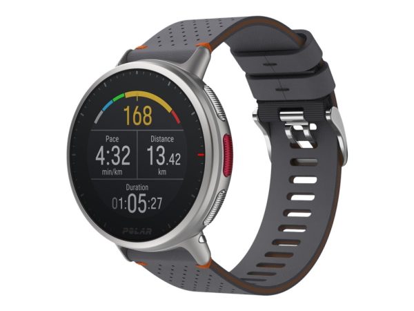 Polar Vantage V2 - Shift Edition - Sølv - Sportsur Med Bånd - Fluoroelastomer - Grå - Båndstørrelse: M/L - Display 1.2" - Bluetooth - 52 G