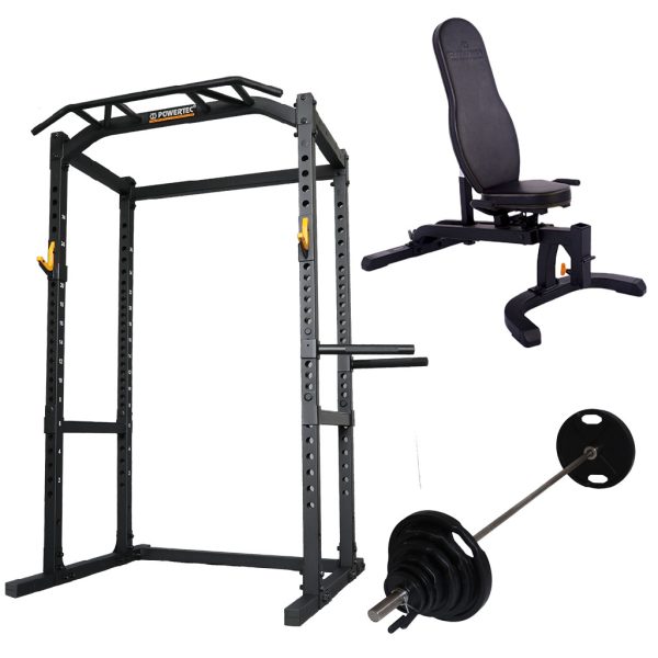 Powertec - Power Rack m. 125 kg. 50 mm vægtsæt - Sort