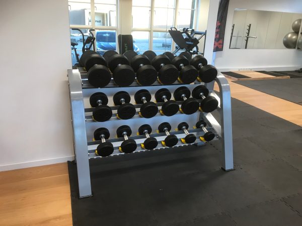 Runde håndvægte 5-25 Kg ( 9 SÆT), 270 kg inkl. stativ