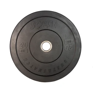 SQ&SN Bumper Plate Vægtskive (20 kg) i sort. Udstyr til styrketræning, vægtløftning og crossfit træning