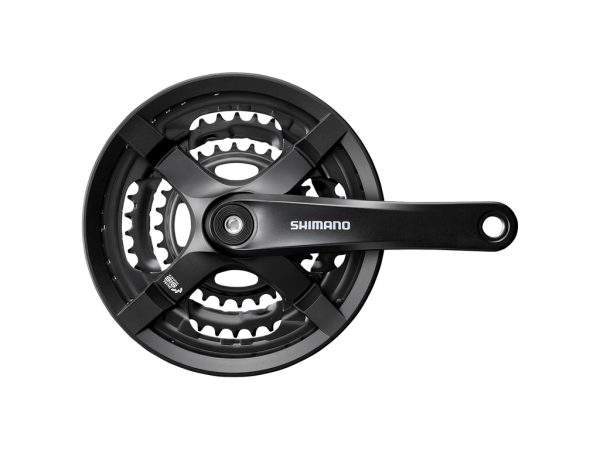 Shimano FC-TY501 - Kranksæt trippel 48-38-28 tands - 175mm pedalarme - Med chain guard