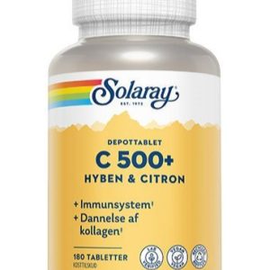 Solaray C500 + hyben og citron, 180tab.