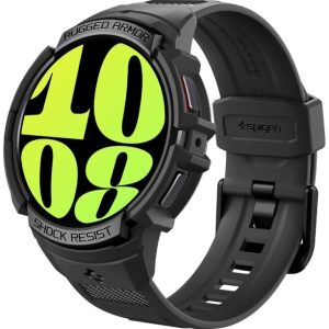 Spigen Rugged Armor Pro, Boks, Smartwatch, Sort, Samsung, Galaxy Watch 6 (44Mm), Termoplastisk Polyurethan (Tpu)