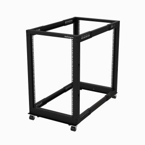 StarTech.com 4POSTRACK18U - 18U Open Cabinet Rack with Wheels