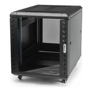 Startech.Com 15U 19" Server Rack Cabinet, 4 Post Adjustable Depth (6-32") Locking Knock Down Network/Computer Equipment Enclosure, Mobile With Glass