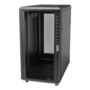 Startech.Com 18U 19" Server Rack Cabinet, 4 Post Adjustable Depth (6-32")Locking Knock Down Network/Computer Equipment Enclosure, Mobile With Glass D