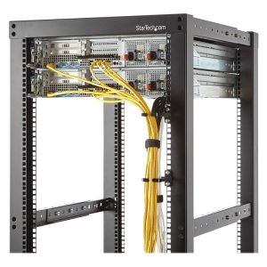 Startech.Com 1U Vertical 2.2 X 3.9In Server Rack Cable Management D-Ring Hook W/ Flexible Opening - Network Rack-Mount Cord Organizer Ring (Cmhook1u)