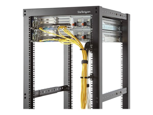 Startech.Com 1U Vertical 2.2 X 3.9In Server Rack Cable Management D-Ring Hook W/ Flexible Opening - Network Rack-Mount Cord Organizer Ring (Cmhook1u)