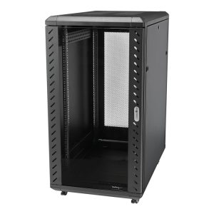 Startech.Com 22U Server Rack Cabinet With Secure Locking Door - 4 Post Adjustable Depth (5.5" To 28.7") - 1768 Lb Capacity - 19 Inch Portable Network