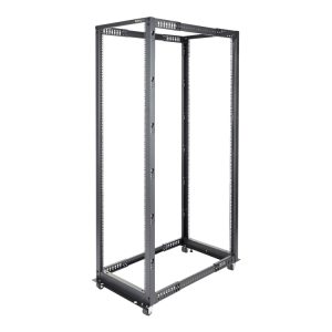 Startech.Com 42U 19" Open Frame Server Rack, 4 Post Adjustable Depth 23-41" Mobile, Free Standing Rolling Network/Computer Equipment Data Rack, Dell