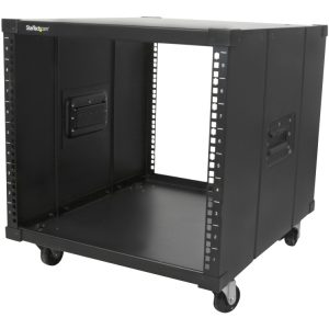 Startech.Com 9U Open Frame Rack With Wheels - 4 Post 23" Deep Portable Open Frame Cabinet For 19" Network, Data & Server Equipment - 220 Lbs Capacity