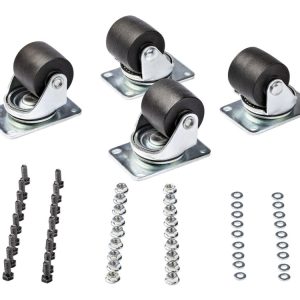 Startech.Com Heavy Duty Casters For Server Racks/Cabinets, Set Of 4 Universal M6 2-Inch Swivel Caster Kit, 45X75mm Pattern, Replacement Caster Wheels