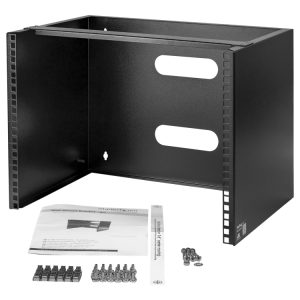 Startech.Com Wall Mount Patch Panel Rack - 4U Wall Mount Rack Shelf With Built In Shelf - 2 Post Open Frame Rack - Rack Shelf (Wallmount8) - Kabinet