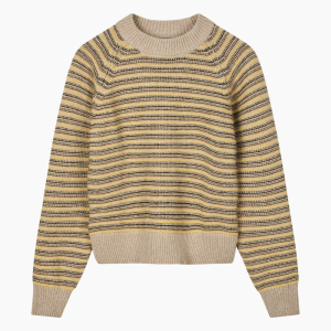 Stripey Martha Sweater - Oatmeal Melange Mix - Mads Nørgaard - Stribet L