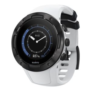 Suunto 5 - 46 Mm - Sort - Sportsur Med Rem - Silikone - Hvid - Håndledsstørrelse: 130-210 Mm - Bluetooth - 66 G