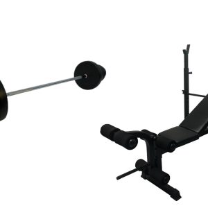 TITAN LIFE Essential Bench II med 60 kg vægtstangssæt - FRI FRAGT - Til styrketræning