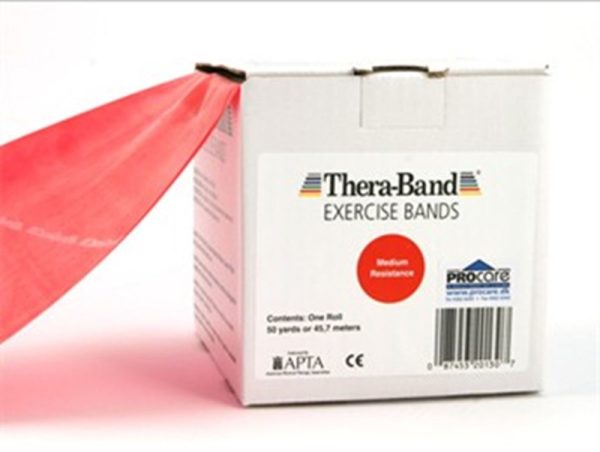 Thera-Band elastik bånd 45m (Rød - Medium)