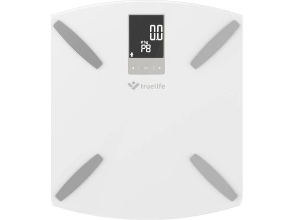 Truelife Fitscale W3, Elektronisk Personlig Vægt, 180 Kg, Firkant, Hvid, Glas, Lcd