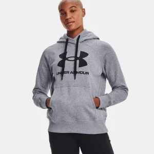 Under Armour Kvinder - Rival Fleece Logo Hoodie - Steel L